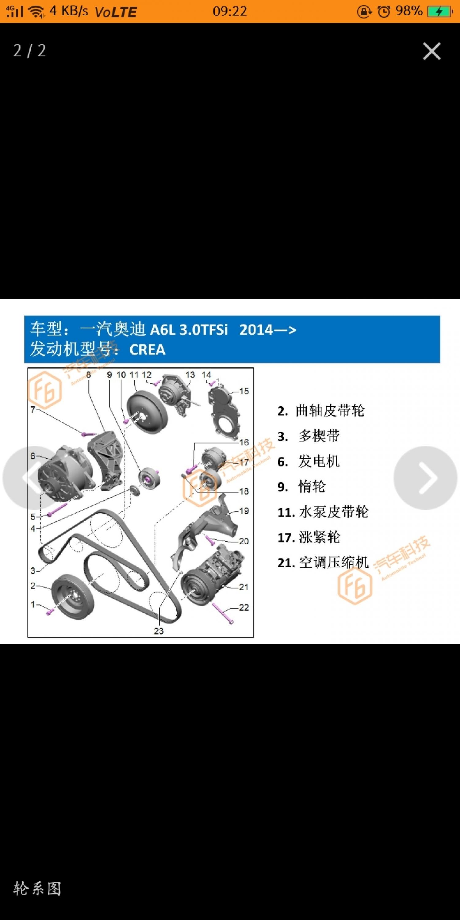 09:22:49这个吗陳師傅全部答案奥迪a7发电机皮带安装图奥迪维修手册免