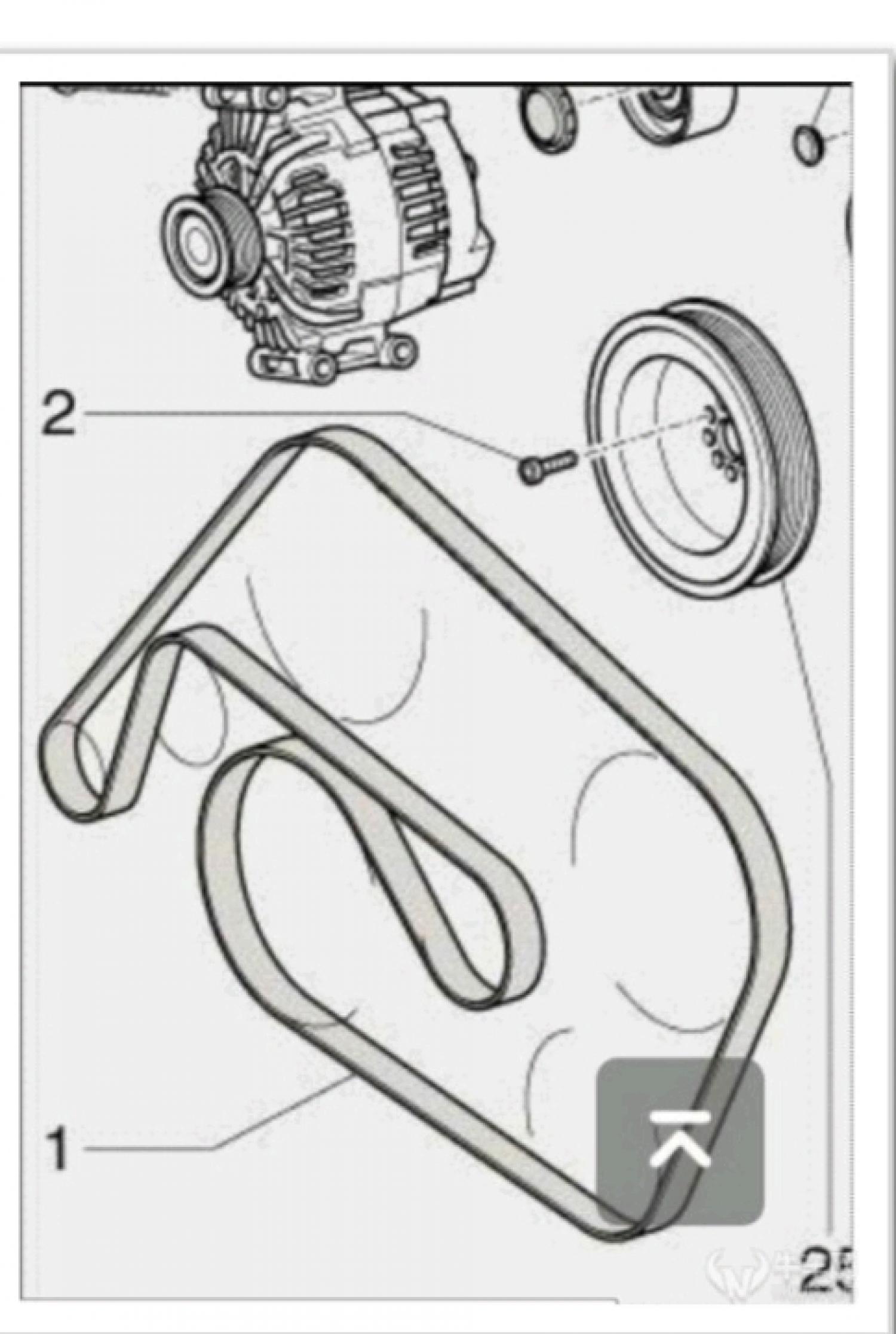 奥迪a730t发电机皮带图解
