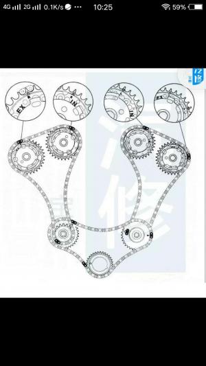 别克君越2010 30v6正时链条怎么对 